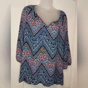 2 FOR $25 ZAC & RACHEL‎ Patchwork blouse- (#841)